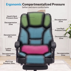 400 LBS Big & Tall Heavy Duty Ergonomic Reclining Office Chair with Footrest