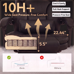 400 LBS Big & Tall Heavy Duty Ergonomic Reclining Office Chair with Footrest