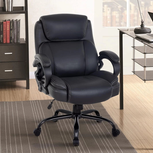 400 lb Big & Tall Office Chair – Wide Seat Ergonomic Desk Chair with Lumbar Support & Arms