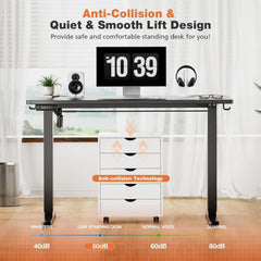 40–63 Inch Electric Standing Desk – Height Adjustable Computer Desk for Home Office