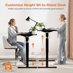 40–63 Inch Electric Standing Desk – Height Adjustable Computer Desk for Home Office