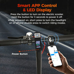 Electric Scooter, 19 MPH Max Speed, 21 Miles Range, 350W Motor, Long Range Battery, 8.5'' Solid Tires, Climbable, Dual Brakes, App, Foldable Portable Commuter Scooter, Perfect Gift for Adults Teens