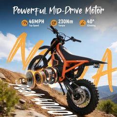 ESKUTE Nova X E-Bike für Erwachsene, Vatertagsgeschenk, 4000 W Spitzenleistung, Offroad-E-Bike mit Vollfederung, 48 V 22,8 Ah, All-Terrain-Fahrrad für Campingausrüstung