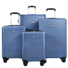 4-teiliges Hartschalenkoffer-Set, leicht, mit TSA-Schloss und Spinner-Rädern, Blau