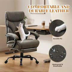 500 lbs Big & Tall Gaming Chair with Footrest – Wide Ergonomic Reclining Desk Chair