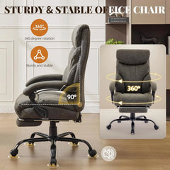 500 lbs Big & Tall Gaming Chair with Footrest – Wide Ergonomic Reclining Desk Chair