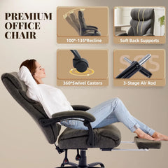 500 lbs Big & Tall Gaming Chair with Footrest – Wide Ergonomic Reclining Desk Chair