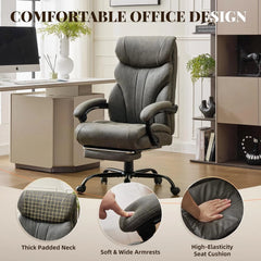500 lbs Big & Tall Gaming Chair with Footrest – Wide Ergonomic Reclining Desk Chair