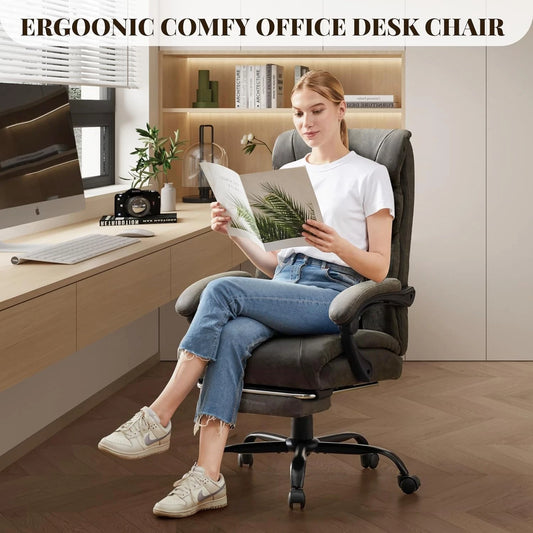 500 lbs Big & Tall Gaming Chair with Footrest – Wide Ergonomic Reclining Desk Chair