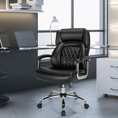 500 lbs Big & Tall Office Chair – High Back Adjustable Leather Task Chair