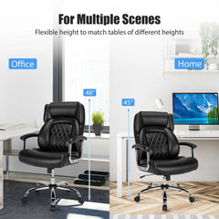 500 lbs Big & Tall Office Chair – High Back Adjustable Leather Task Chair