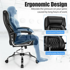 500 lbs Big & Tall Office Chair – High Back Adjustable Leather Task Chair