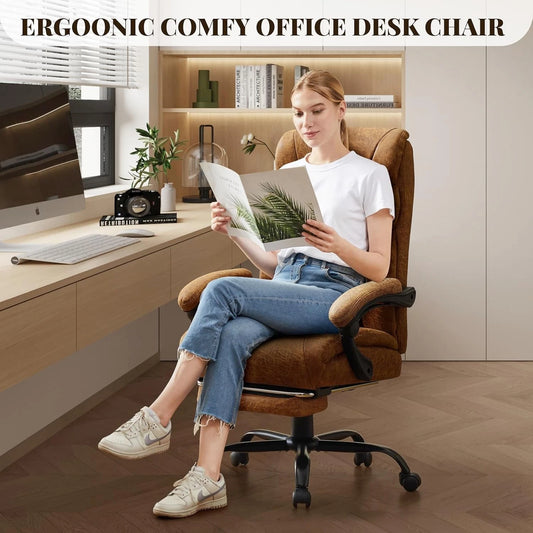 500 lbs Big & Tall Office Chair with Footrest – Ergonomic Leather Executive Chair
