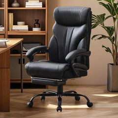 500 lbs Big & Tall Office Chair with Footrest – Wide Ergonomic Computer Desk Chair