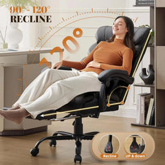 500 lbs Big & Tall Office Chair with Footrest – Wide Ergonomic Computer Desk Chair