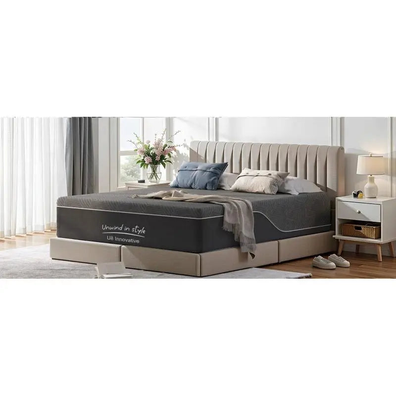 Memory Foam Mattress, 10/12/14 Inch, Twin/Full/Queen/King Size Gel Infused Bed Mattress with CertiPUR-US Certified Foam, Pain Relief & Spine Support, Breathable Knit Cover, Unwind in Style, U8A