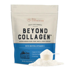 Live Conscious Beyond Collagen Multi Collagen Powder - Types I, II, III, V & X Hydrolyzed Collagen Peptides Powder Blend w/ Biotin & Vitamin C