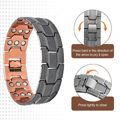Pure Copper Magnetic Bracelet for Men – 3500 Gauss Magnets, Adjustable & Hypoallergenic. Stylish Wellness Gift for Him, Relieve Fatigue & Boost Energy, is a jewelry magnetic bracelet for daily wear and activities,Father's Day Gift