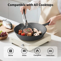 LOVEWE 3-Piece Cast Iron Skillet Set, Pre-Seasoned Frying Pans, Nonstick & Ergonomic Handles-Oven, Grill, Campfire, Indution, Stove Safe-Easy to Use Cookware outdoorfun
