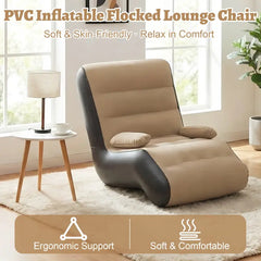 Mother’s Day gift S-Shaped Lounger (with Air Pump) — Portable PVC Sofa Bed, Versatile Indoor/Outdoor Air Cushion Chair; Ideal for Patios, Gardens, Beaches, and Leisure Areas; Modern Backrest Chair & Travel Seat