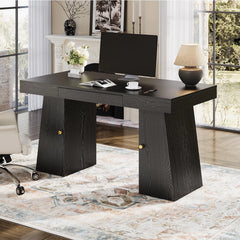 55 x 27.5 Modern Computer Desk with Drawers – Large Home Office & Gaming Desk