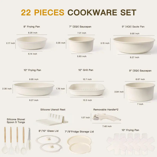 Astercook 22-Piece Nonstick Cookware Set