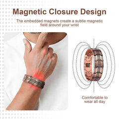 Pure Copper Magnetic Bracelet for Men – 3500 Gauss Magnets, Adjustable & Hypoallergenic. Stylish Wellness Gift for Him, Relieve Fatigue & Boost Energy, is a jewelry magnetic bracelet for daily wear and activities,Father's Day Gift