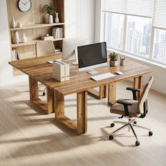 63 Farmhouse Solid Wood Executive Desk – Rectangular Computer & Writing Table