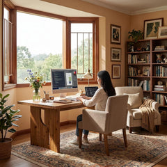 63" Solid Wood Executive Desk – Large Modern Rectangular Office Computer Desk