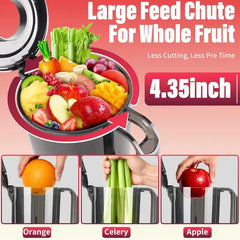 【FathersDayGift】Quiet and powerful 200W stainless steel fruit and vegetable juicer