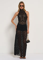 Lioness Trophy Maxi Dress in Noir