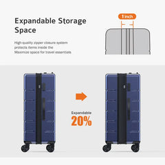 Sweet Furniture F Hardside Expandable Luggage, 20 inch Carry on Lightweight Suitcase with Spinner Wheels, TSA Lock, Telescopic Handle and ABS Durable Material