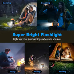 High Power LED Flashlights Camping Torch Work Light Charge 2-In-1 Solar Powered 4LED High Brightness Rechargeable Flashlight Portable Design 4 Lighting Modes USB Charging Suitable for Hiking Outdoor Exploration & Emergency Use,campingessentials,outdoorfur