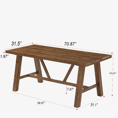 70.87" Solid Wood Executive Office Desk – Modern Computer & Writing Table