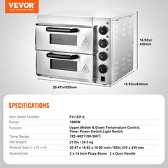 14" Double Deck Pizza Oven