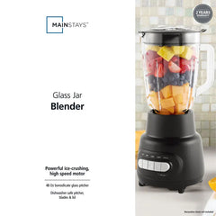 Mainstays 5-Gang Glasmixer mit 48 Oz Krug und Eiszertrümmerungs-Motor