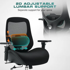 750 lbs Big & Tall Office Chair – Extra Wide Ergonomic Desk Chair with Thick Seat Cushion