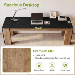 78.7" Extra Long Double Computer Desk – Heavy-Duty Two-Person Home Office Work Desk
