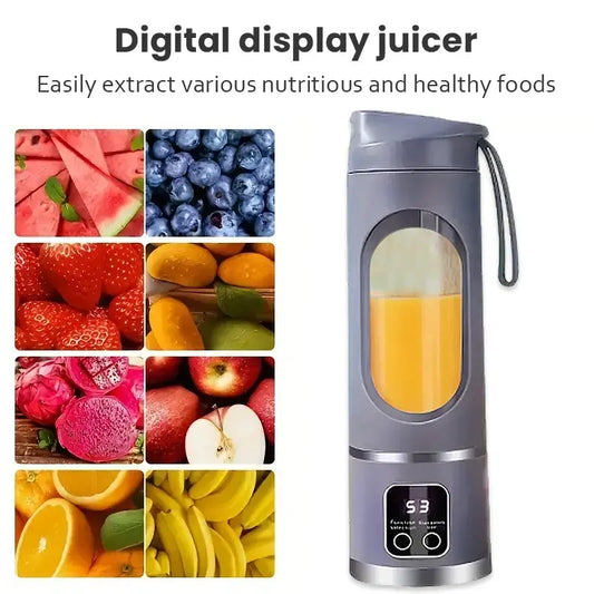 Ultimate Digital Juicer Blender with LED Display, Multimode Leak-Proof Large Capacity USB Rechargeable Cool Tech Gadget for Fruit & Vegetable, Liquid Diet, Travel, Household Kitchen Mother's Day Gift, Cool Tech Gadgets Instant Smoothie Maker