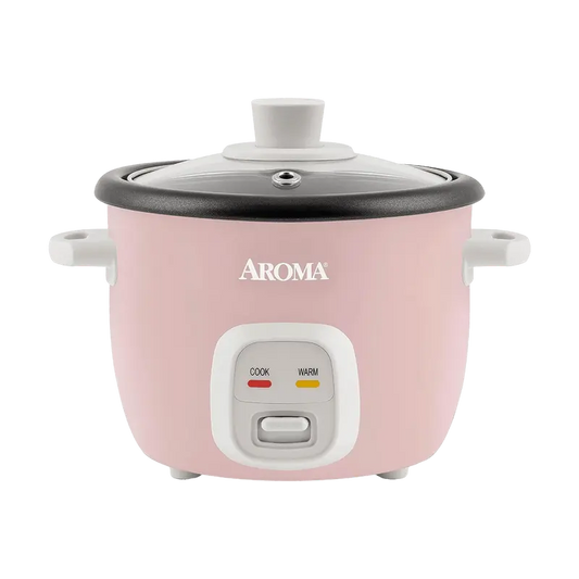 AROMA  4-Cup Cooked/ 1Qt. Rice & Grain Cooker, One-Touch Operation, Automatic Warm Mode, ARC-302NGP #Baby Pink