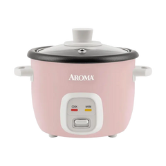 AROMA  4-Cup Cooked/ 1Qt. Rice & Grain Cooker, One-Touch Operation, Automatic Warm Mode, ARC-302NGP #Baby Pink