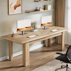 79" Extra Long Two Person Computer Desk – Modern Double Home Office Work Desk