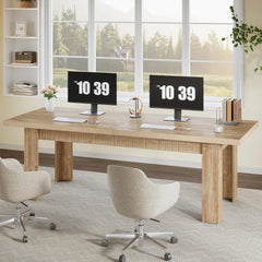 79" Extra Long Two Person Computer Desk – Modern Double Home Office Work Desk