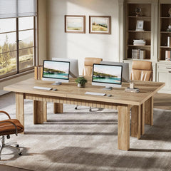 79" Extra Long Two Person Computer Desk – Modern Double Home Office Work Desk