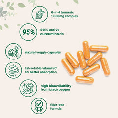 Curcuma Curcumin 1000mg mit schwarzem Pfeffer