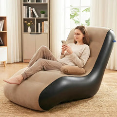 Mother’s Day gift S-Shaped Lounger (with Air Pump) — Portable PVC Sofa Bed, Versatile Indoor/Outdoor Air Cushion Chair; Ideal for Patios, Gardens, Beaches, and Leisure Areas; Modern Backrest Chair & Travel Seat