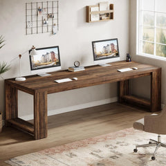 86.6" Extra Long Two Person Desk – Double Computer & Writing Table for Home Office