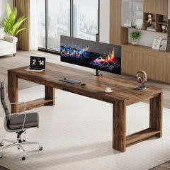 86.6" Extra Long Two Person Desk – Double Computer & Writing Table for Home Office