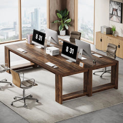 86.6" Extra Long Two Person Desk – Double Computer & Writing Table for Home Office