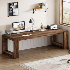 86.6" Extra Long Two Person Desk – Double Computer & Writing Table for Home Office